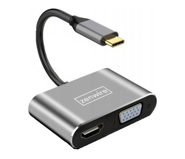 Zenwire Przejściówka USB-C 4w1 HDMI 4K VGA USB PD 87W - 1604640 - zdjęcie